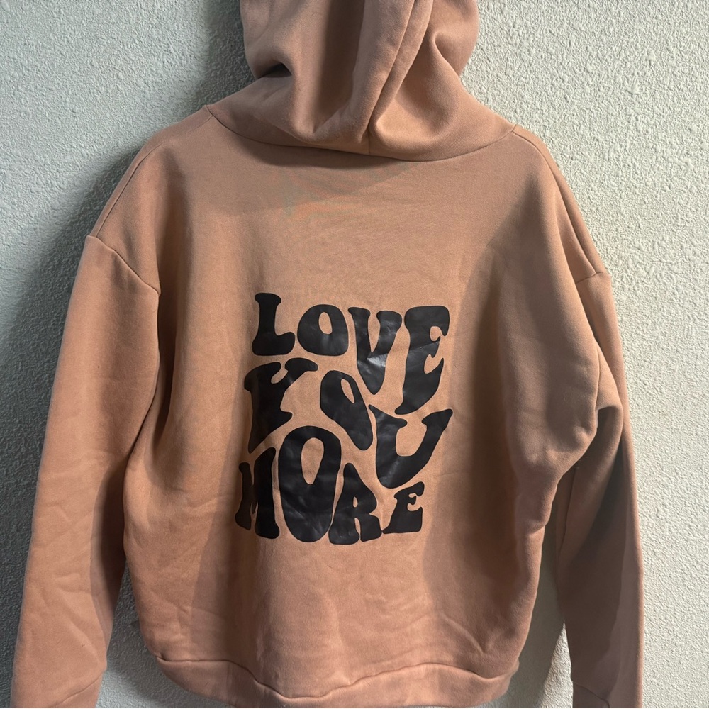 SHEIN Tan Hoodie with Black Graphic